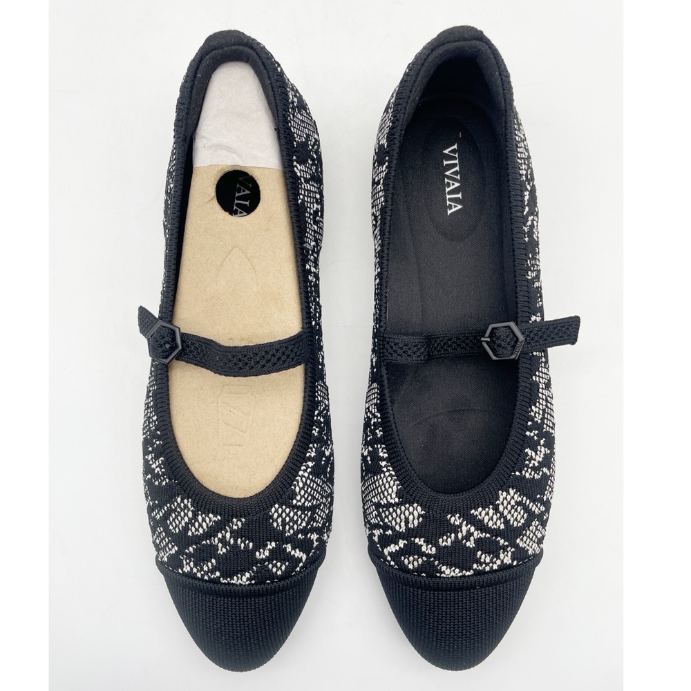 VIVAIA Mary Jane Tamia Almond Toe Black Lace - Picture 6 of 13